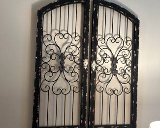 #19	Set of 4 Rustic Wood/Metal Door Art - 16x41 - Pair	 $30.00 

