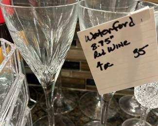 #220	Waterford Red Wine Glasses - 8.75" Set of 4 Glasses	 $35.00 
