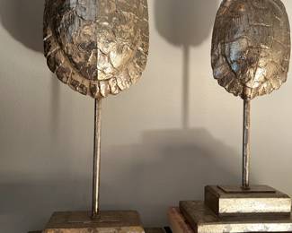 #22	Pair of Gold Turtle Statues - 18" & 14"	 $30.00 
