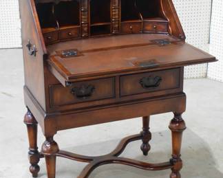 Walnut Slant Front Desk, Likely Theodore Alexander unmarked