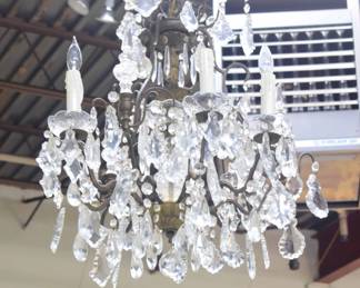 Prism and Brass Chandelier 