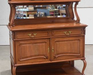 French Mirror Back Walnut Server