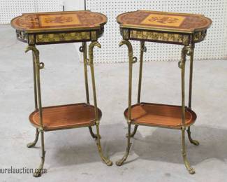 Italian Pair of Ormolu and Inlaid Tables
