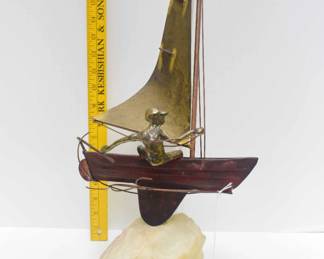 Jere' Brass Boat on Stone