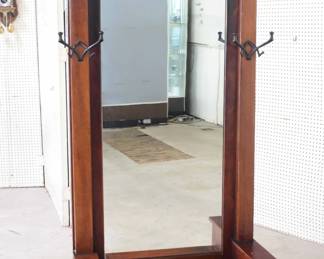Craftsmen Oak Mirrored Hall Rack