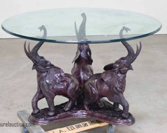 Maitland Smith Bronze Elephant Table