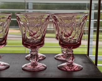 pink swirl goblets