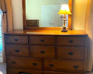 and dresser with mirror
