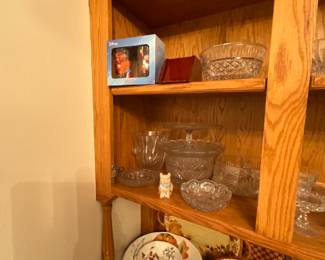 Dining room - bowls, serving dishes, decor, clear glass