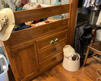 Twin headboard with drawers - bedroom - downstairs