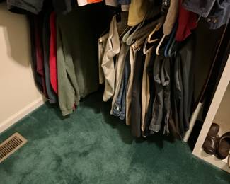Master closet - downstairs - men’s clothing