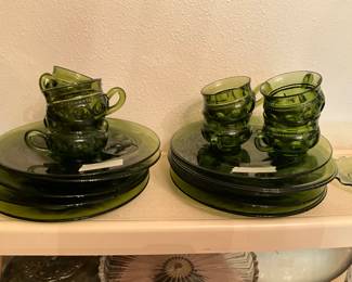 Dining room - vintage snack plates & matching cups