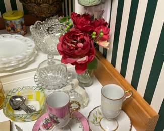 More glass & cups/saucers