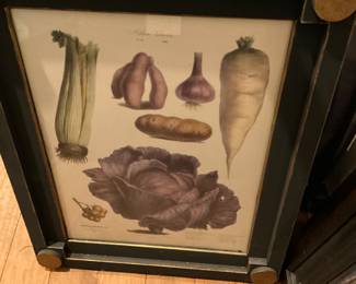 Vegetables in framed & matted picture
