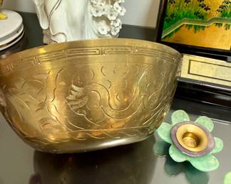 Antique Chinese brass bowl