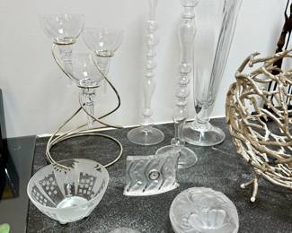 Rosenthal, Lalique, and other signed pieces 