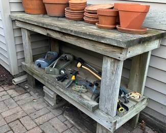 Potting Bench & Garden Pots