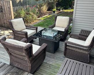 Fire Pit & Hampton Bay Patio Furniture