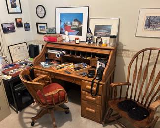 Roll-Top Desk and Rocker