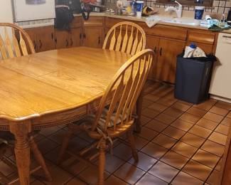 Maple Kitchen Table with Butterfly Leaf and 4 Chairs