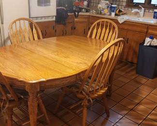 Maple Kitchen Table with Butterfly Leaf and 4 Chairs
