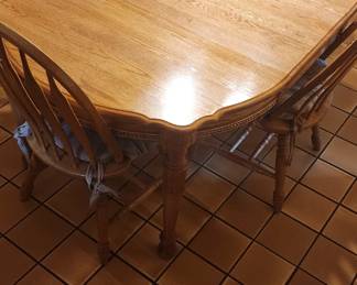 Maple Kitchen Table with Butterfly Leaf and 4 Chairs