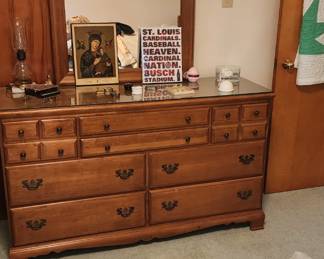 Solid Maple Dresser and Mirror