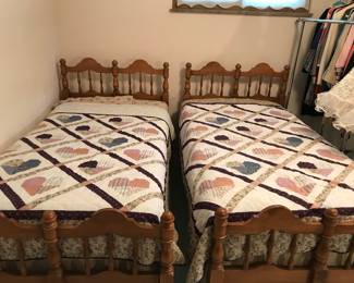 Pair of Twin King Beds Solid Maple