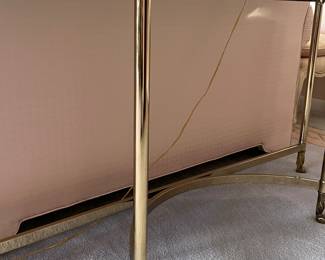 Mid-Century Labarge style brass and glass sofa/console table 54"W x 27"H x 16"D