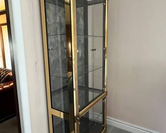 Mastercraft brass and glass display lighted cabinet 34"W x 85"H x 16"D
