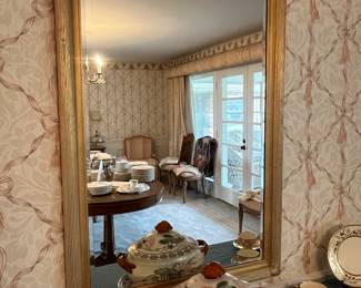 Gold framed wall mirror