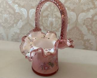 Fenton hand painted signed basket