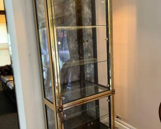 Mastercraft brass and glass display lighted cabinet 34"W x 85"H x 16"D