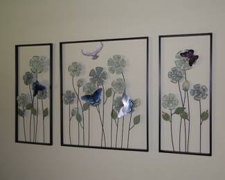 Metal art with butterflies