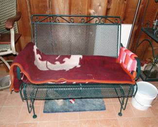 Iron Patio Furniture kept inside