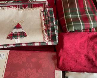 Christmas theme table linens