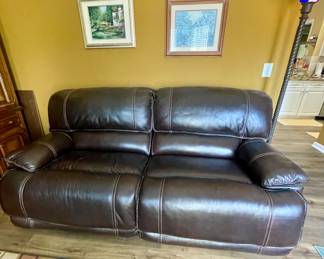 Leather wall hugger power recline 
