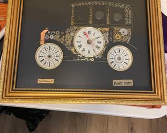 Ford Model T clock collage art by L. Kersh of London 