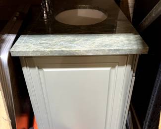 Refinished light green vanity