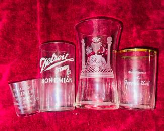 Detroit, Saginaw & other advertising cups 