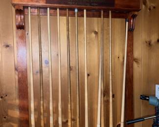 Antique Brunswick Balke-Collender Company pool cue & sticks 