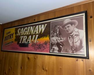 Gene Autry Saginaw Trail Movie Poster - framed 
