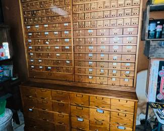 large apothecary cabinet 2pc multiple drawer