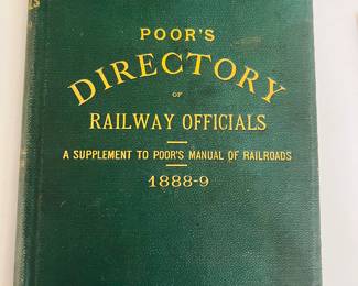 Poor’s Directory - railway officials 1888-9 manual of railroads 