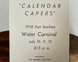 1958 Fort Stockton water Carnival calendar capers