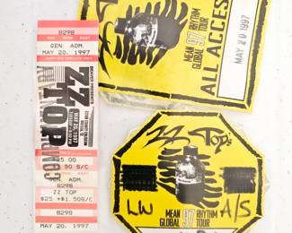 ZZ top passes and ticket sold as set