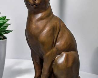 Bronze cat statue. One of a kind standing over a foot and a half in height 