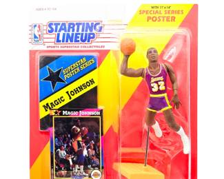 Kenner starting lineup Magic Johnson action figure and playing card