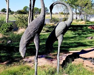 Crane statues in bronze. Priced separately 