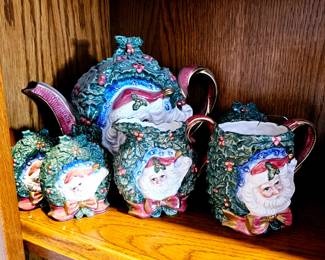 Omnibus by Fitz and Floyd China 1996 Christmas tea set